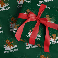 Gingerbread Wrapping Paper Roll Oh Snap Funny Christmas Cookie Baking Squad