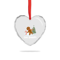 Gingerbread Heart Crystal Glass Ornament Oh Snap Funny Christmas Cookie Baking Squad - Wonder Print Shop