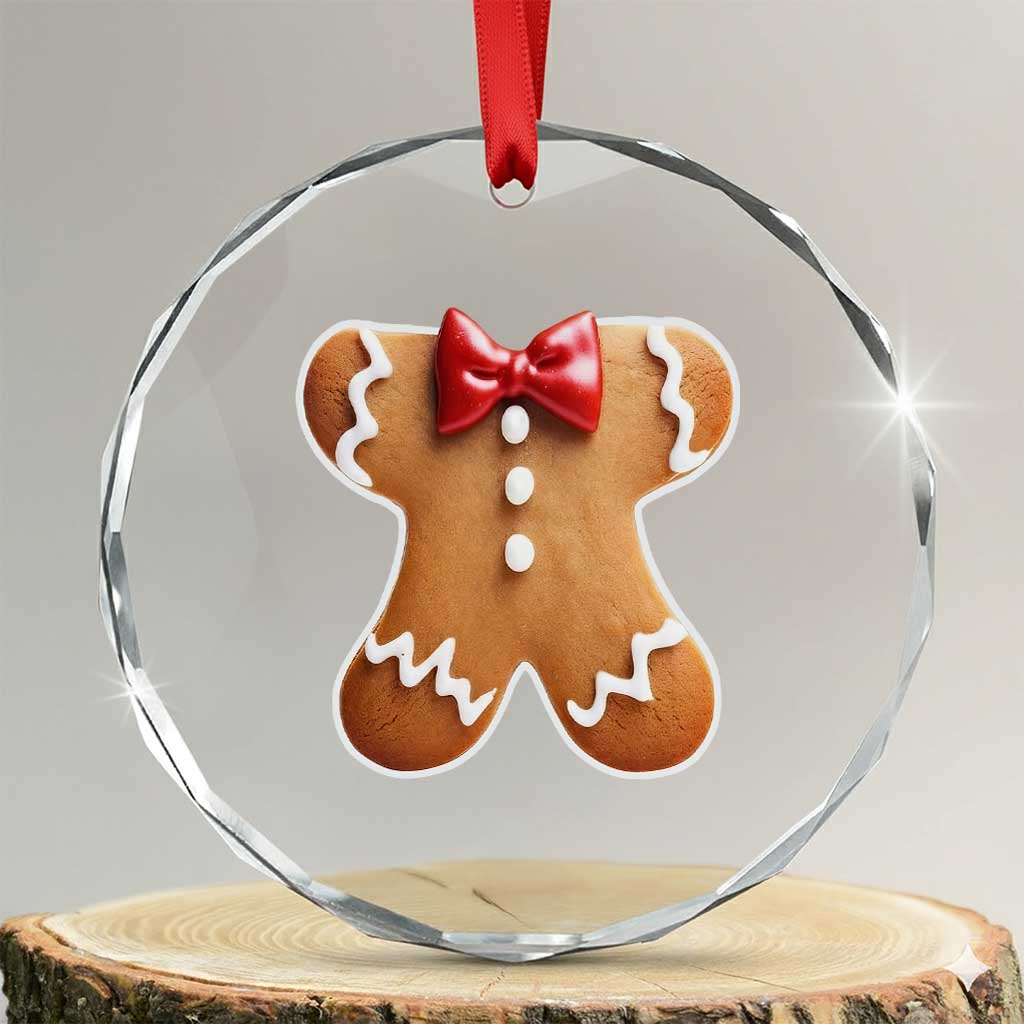Gingerbread Man Crystal Glass Ornament Christmas Cookie Costume - Wonder Print Shop