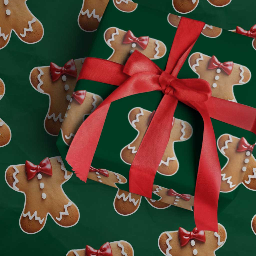 Gingerbread Man Wrapping Paper Roll Christmas Cookie Costume - Wonder Print Shop