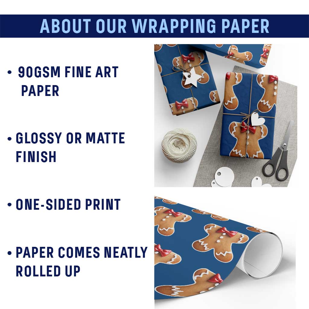 Gingerbread Man Wrapping Paper Roll Christmas Cookie Costume - Wonder Print Shop