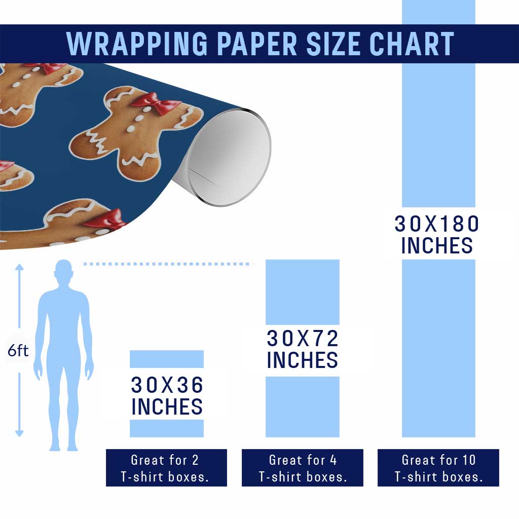 Gingerbread Man Wrapping Paper Roll Christmas Cookie Costume - Wonder Print Shop