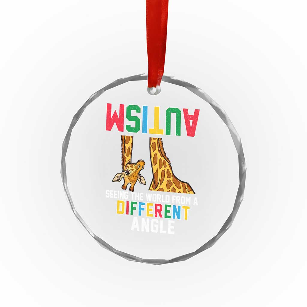 Giraffe Autism Awareness Crystal Glass Ornament Seeing World Different Angle - Wonder Print Shop