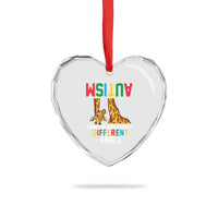 Giraffe Autism Awareness Heart Crystal Glass Ornament Seeing World Different Angle - Wonder Print Shop
