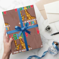 Giraffe Autism Awareness Wrapping Paper Roll Seeing World Different Angle - Wonder Print Shop