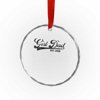 Girl Dad Est 2026 Crystal Glass Ornament Dad Of Girl 2026 Baby Announcement - Wonder Print Shop