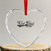 Girl Dad Est 2026 Heart Crystal Glass Ornament Dad Of Girl 2026 Baby Announcement - Wonder Print Shop