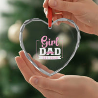 Girl Dad Est 2026 Heart Crystal Glass Ornament Proud New Dad Gift