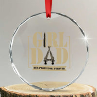 Girl Dad Her Protector Forever Crystal Glass Ornament New Dad Fathers Day Gift