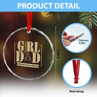 Girl Dad Her Protector Forever Crystal Glass Ornament New Dad Fathers Day Gift