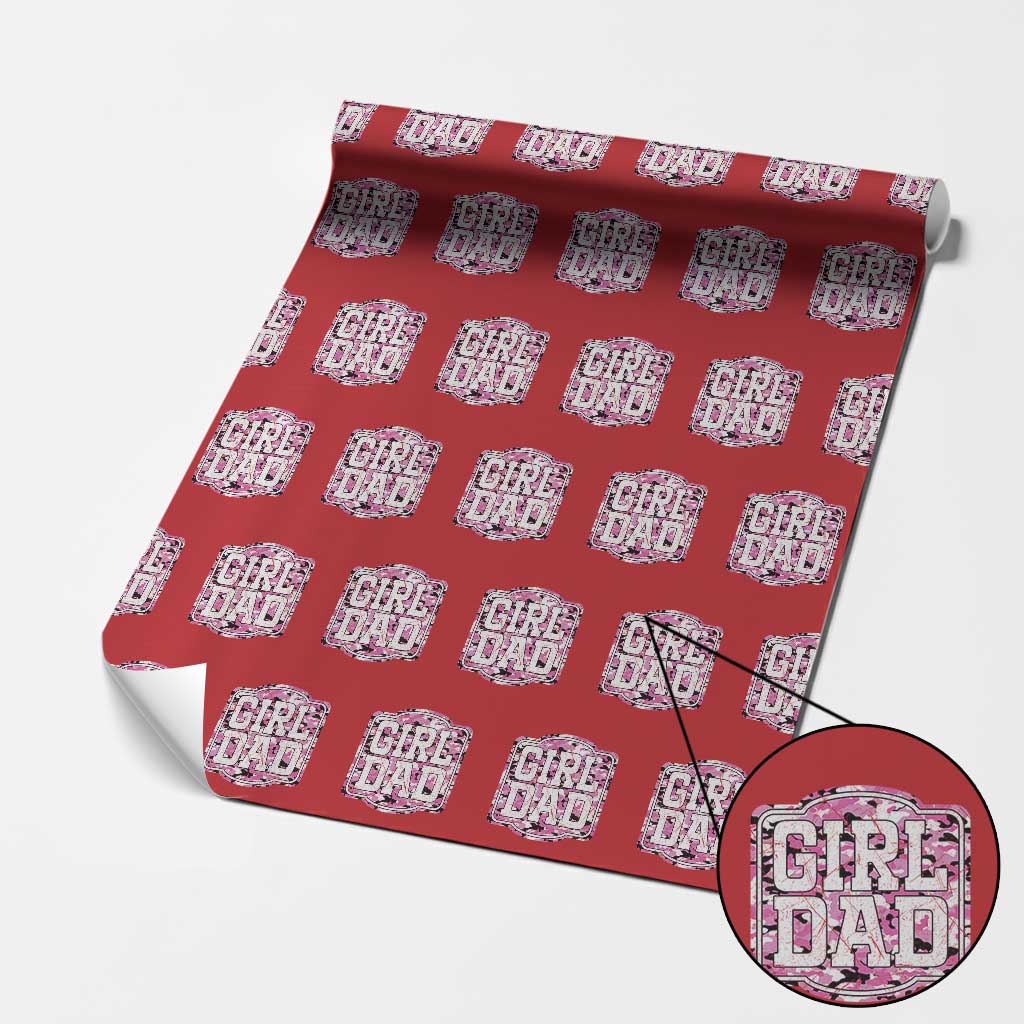 Girl Dad Wrapping Paper Roll Pink Camo Hunting Daddy Father's Day - Wonder Print Shop