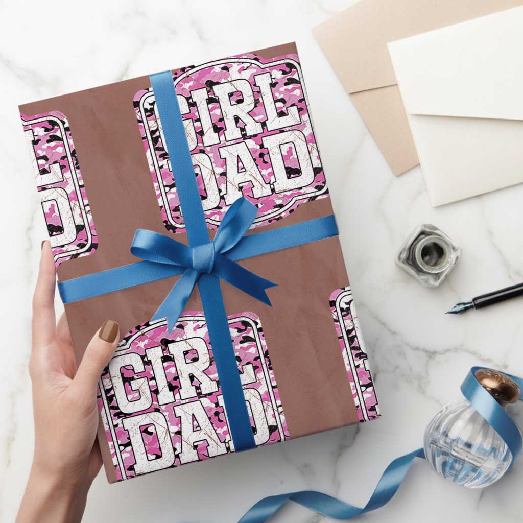 Girl Dad Wrapping Paper Roll Pink Camo Hunting Daddy Father's Day - Wonder Print Shop