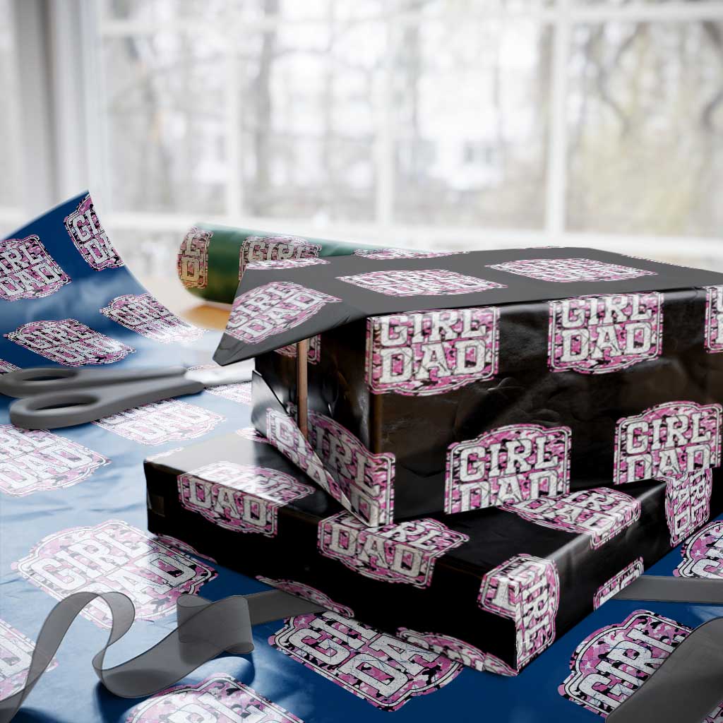 Girl Dad Wrapping Paper Roll Pink Camo Hunting Daddy Father's Day - Wonder Print Shop