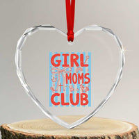 Girl Mom Club Heart Crystal Glass Ornament Pregnancy Announcement First Time Mother's Day