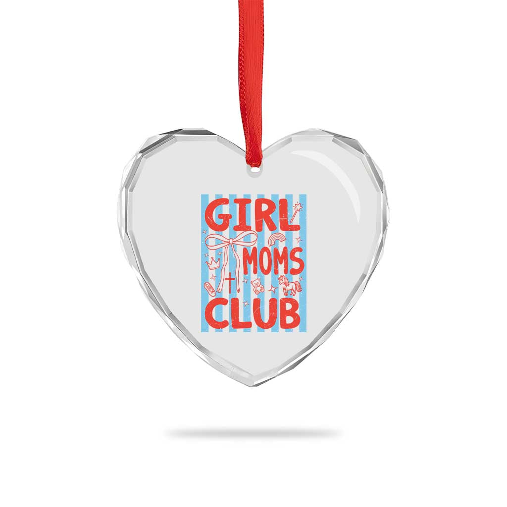 Girl Mom Club Heart Crystal Glass Ornament Pregnancy Announcement First Time Mother's Day