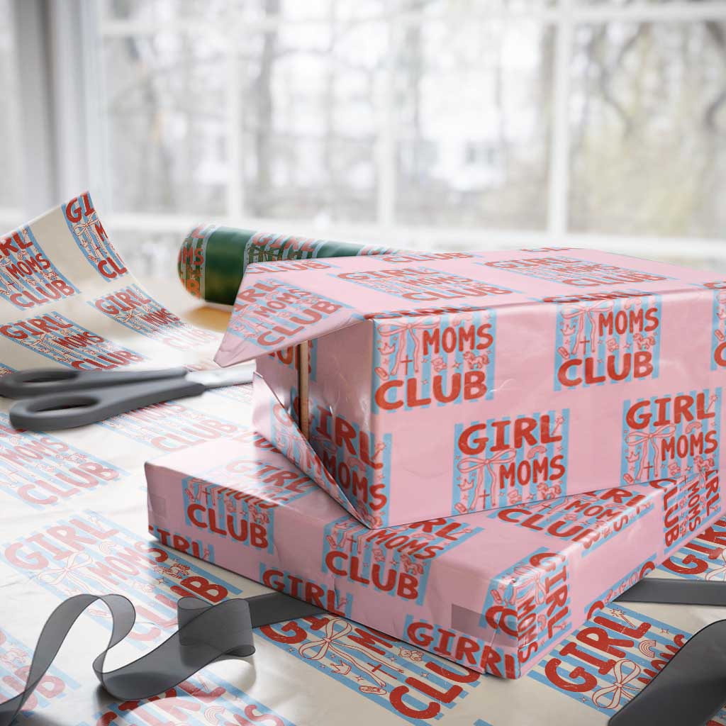 Girl Mom Club Wrapping Paper Roll Pregnancy Announcement First Time Mother's Day