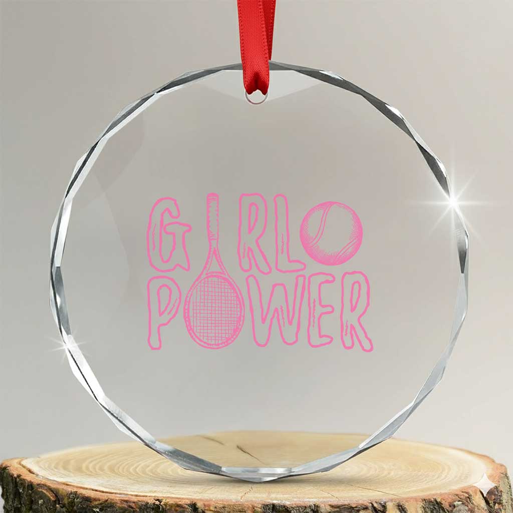 Girl Power Tennis Gift Crystal Glass Ornament Feminist Sports Gift - Wonder Print Shop