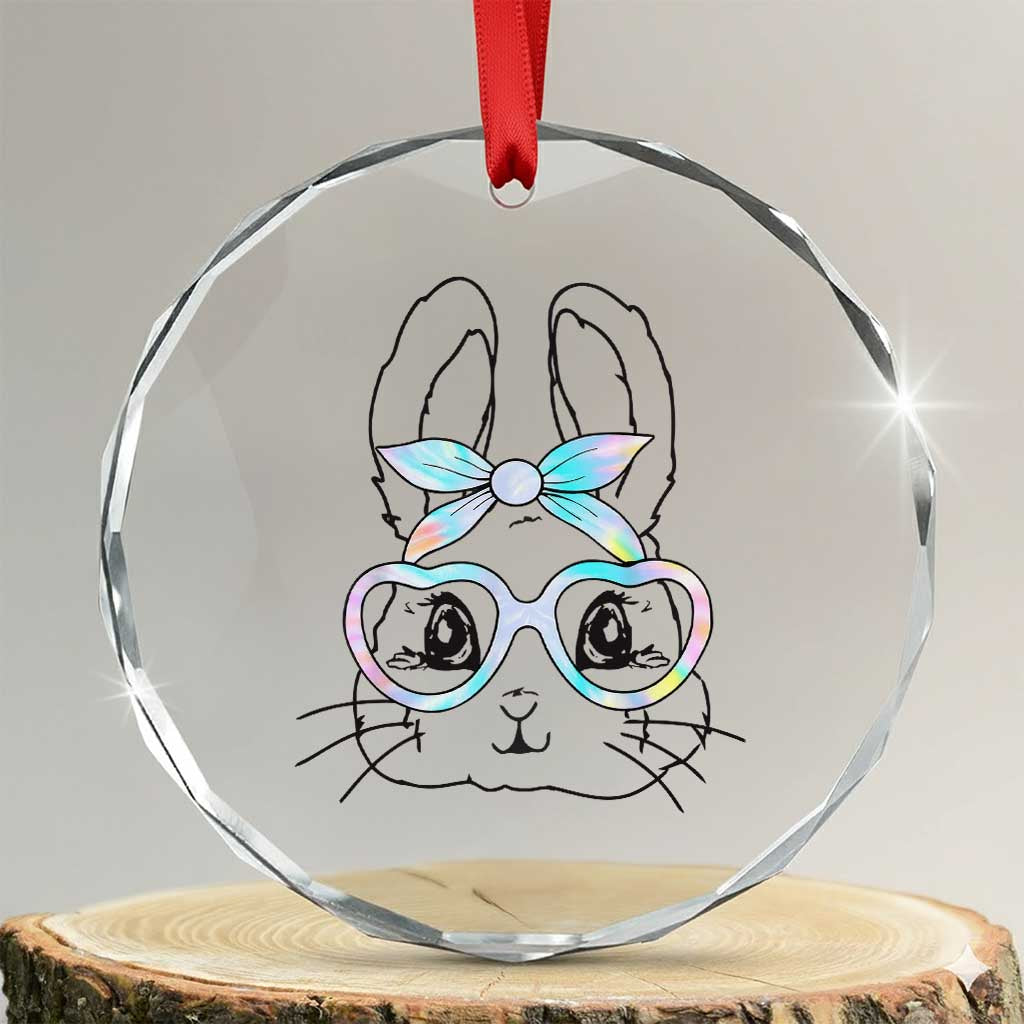 Girls Easter Bunny Crystal Glass Ornament Rabbit Face Tie Dye Glasses Happy Easter Day - Wonder Print Shop