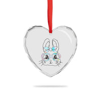 Girls Easter Bunny Heart Crystal Glass Ornament Rabbit Face Tie Dye Glasses Happy Easter Day - Wonder Print Shop
