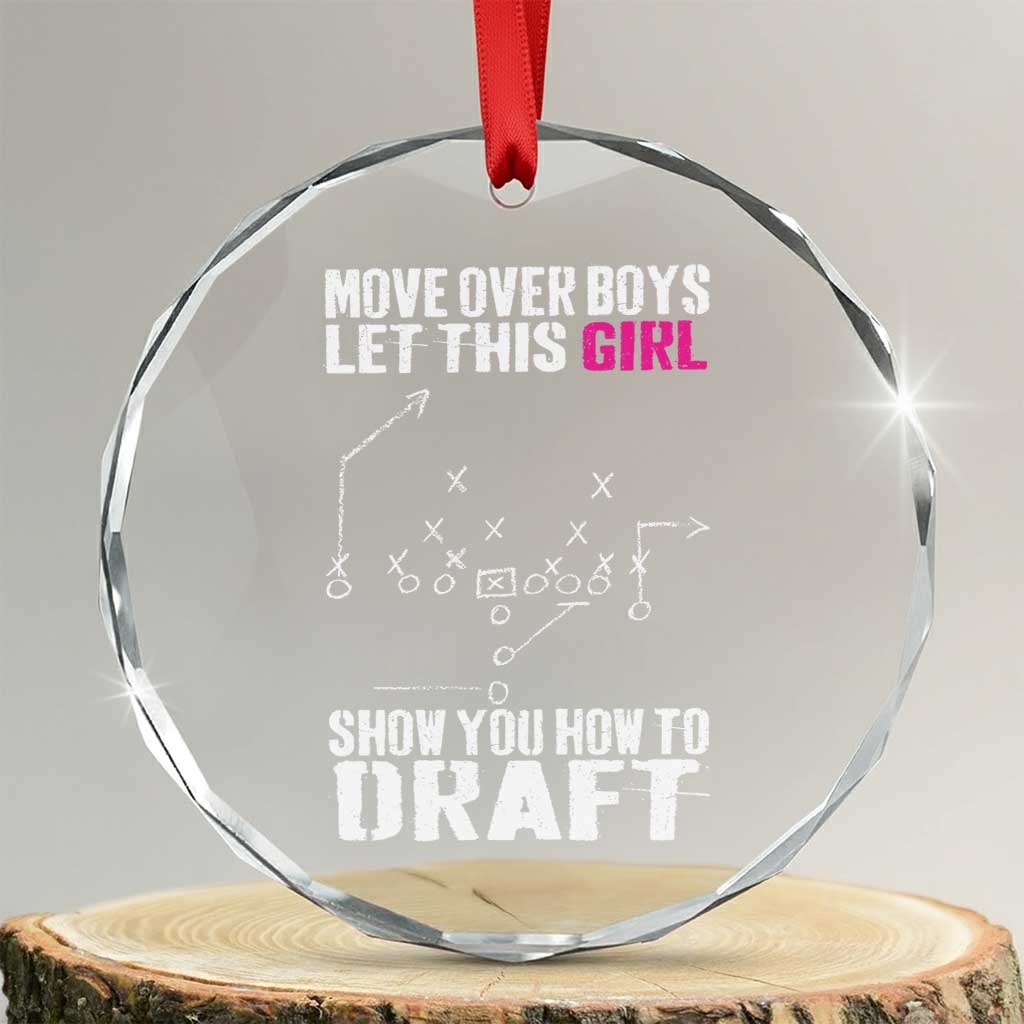 Girls Fantasy Football Crystal Glass Ornament Move Over Boys Draft Party Commish FFL - Wonder Print Shop