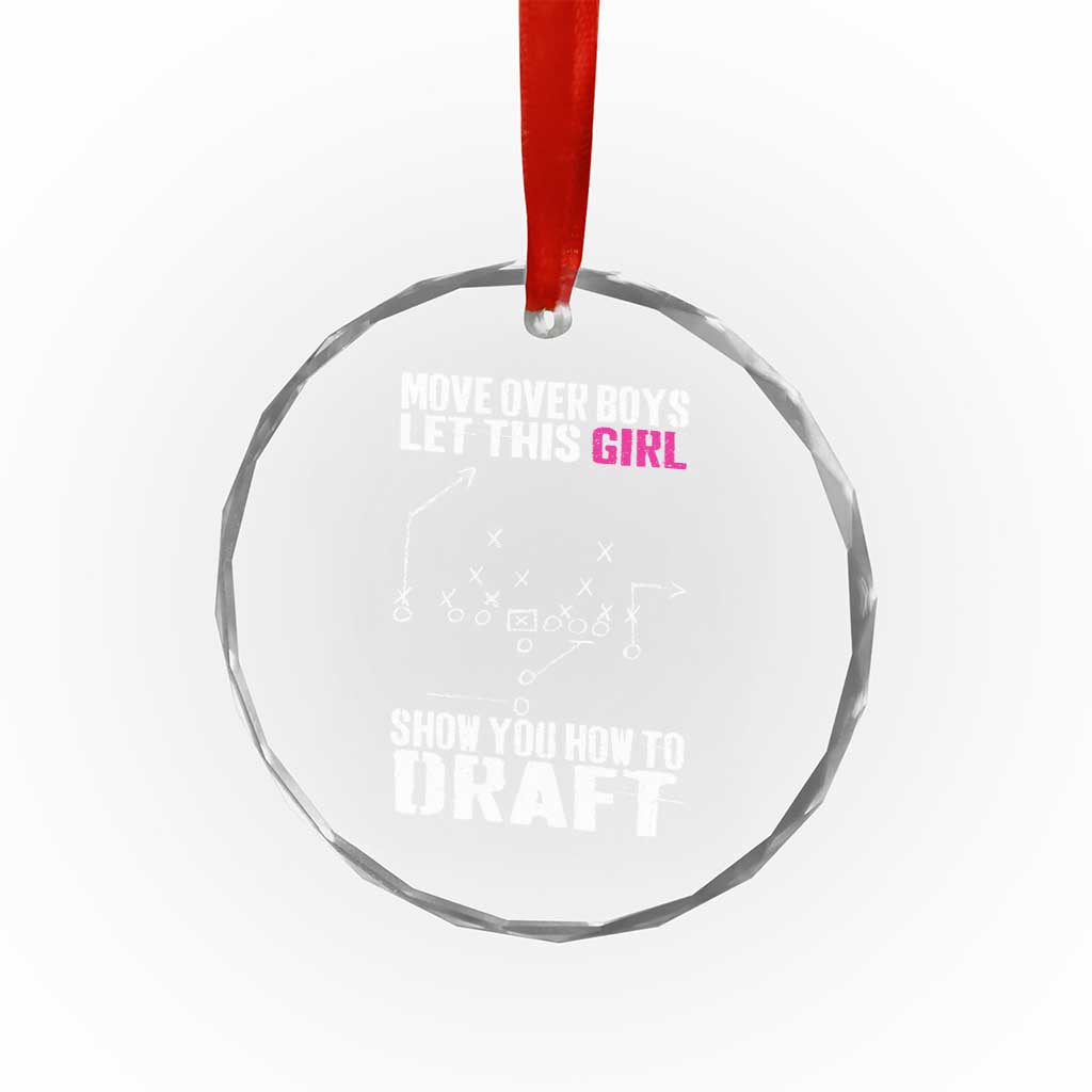 Girls Fantasy Football Crystal Glass Ornament Move Over Boys Draft Party Commish FFL - Wonder Print Shop