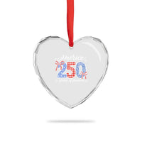 Girly America 250 Years Of Freedom Heart Crystal Glass Ornament 4th of July Coquette Bow