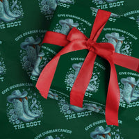 Give Ovarian Cancer The Boot Wrapping Paper Roll Cowgirl Cancer Awareness Teal Ribbon
