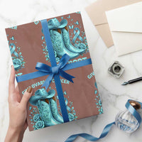 Give Ovarian Cancer The Boot Wrapping Paper Roll Cowgirl Cancer Awareness Teal Ribbon