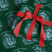 Give Sexual Assault The Boot Wrapping Paper Roll Cowgirl Awareness Month Teal Ribbon Support