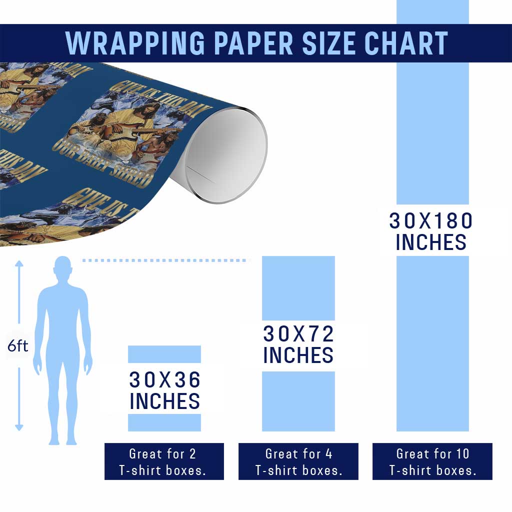 Give Us This Day Our Daily Shred Funny Christian Jesus Rock Wrapping Paper Roll Faith Humor Music Lover Inspired Gift