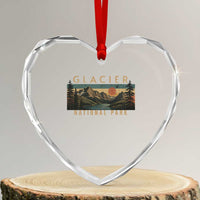 Glacier National Park Heart Crystal Glass Ornament Montana Wildlife Nature Lover