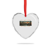 Glacier National Park Heart Crystal Glass Ornament Montana Wildlife Nature Lover