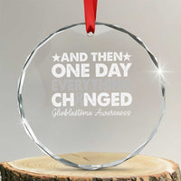 Glioblastoma Awareness Crystal Glass Ornament Retro Fight Brain Tumor Cure Gray Ribbon