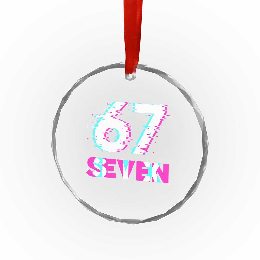 Glitch Optical Illusion Six Seven Meme Crystal Glass Ornament Gen Alpha Slang Gift - Wonder Print Shop