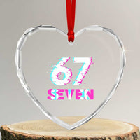 Glitch Optical Illusion Six Seven Meme Heart Crystal Glass Ornament Gen Alpha Slang Gift - Wonder Print Shop