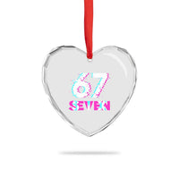 Glitch Optical Illusion Six Seven Meme Heart Crystal Glass Ornament Gen Alpha Slang Gift - Wonder Print Shop