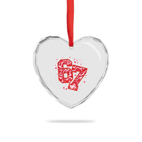 Glitch Swirl Effect Printed Six Seven Meme Heart Crystal Glass Ornament Valentines Day Gift
