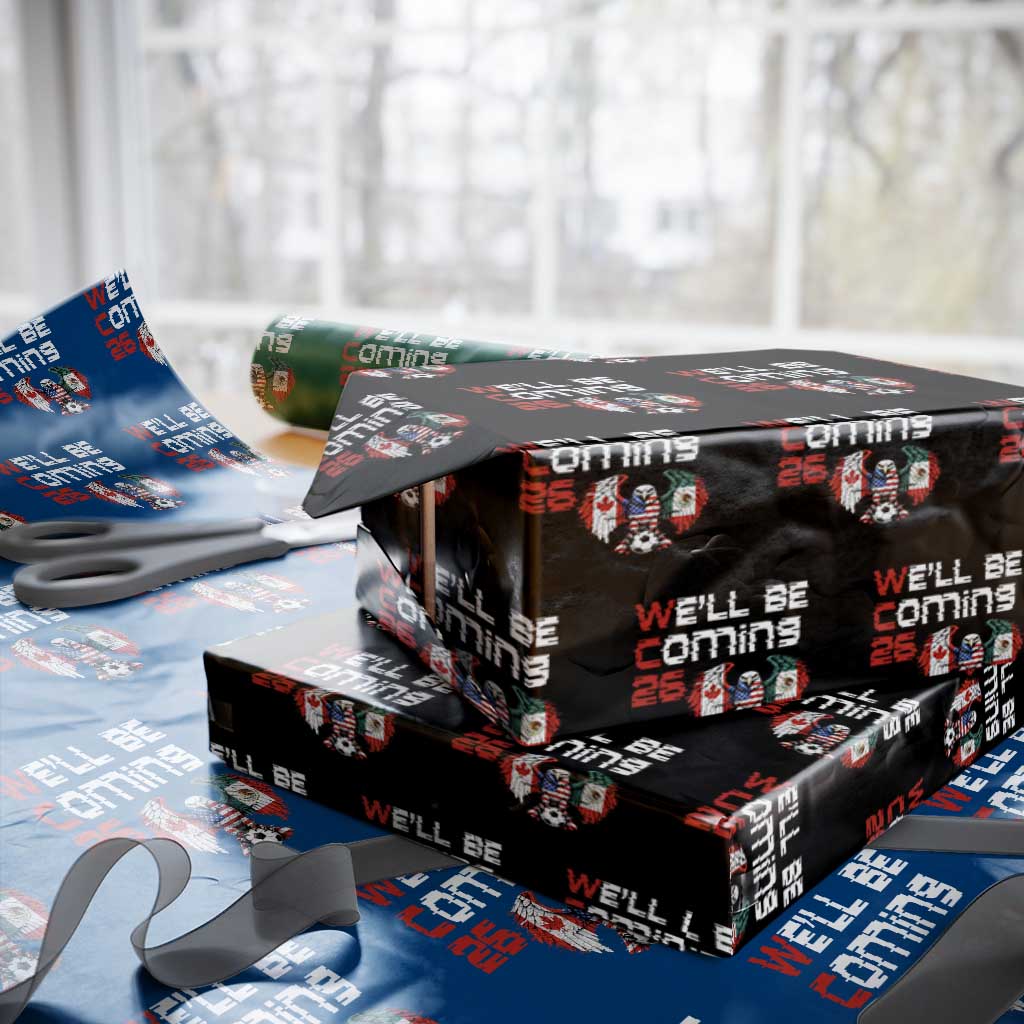 Glitched North America Eagle Soccer Wrapping Paper Roll We Will Be Coming 26