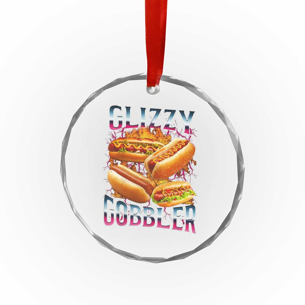 Glizzy Gobbler Crystal Glass Ornament Vintage Hot Dog Meme Funny Foodie Gen Z - Wonder Print Shop