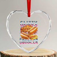 Glizzy Gobbler Heart Crystal Glass Ornament Vintage Hot Dog Meme Funny Foodie Gen Z - Wonder Print Shop
