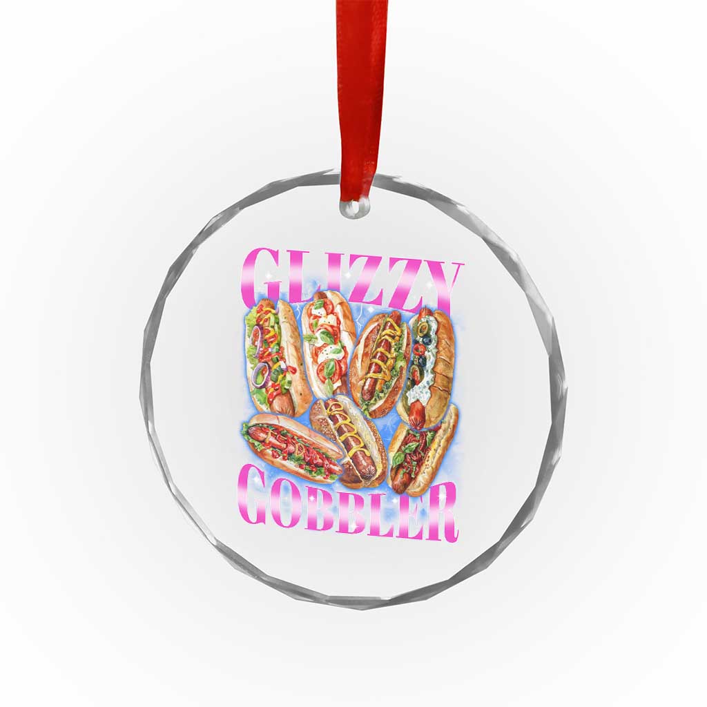 Glizzy Gobbler Hot Dog Meme Crystal Glass Ornament Meme Hilarious Hotdog Glizzy Lovers - Wonder Print Shop