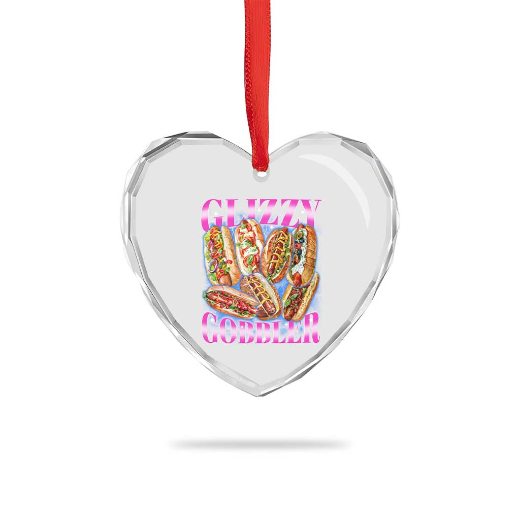 Glizzy Gobbler Hot Dog Meme Heart Crystal Glass Ornament Meme Hilarious Hotdog Glizzy Lovers - Wonder Print Shop