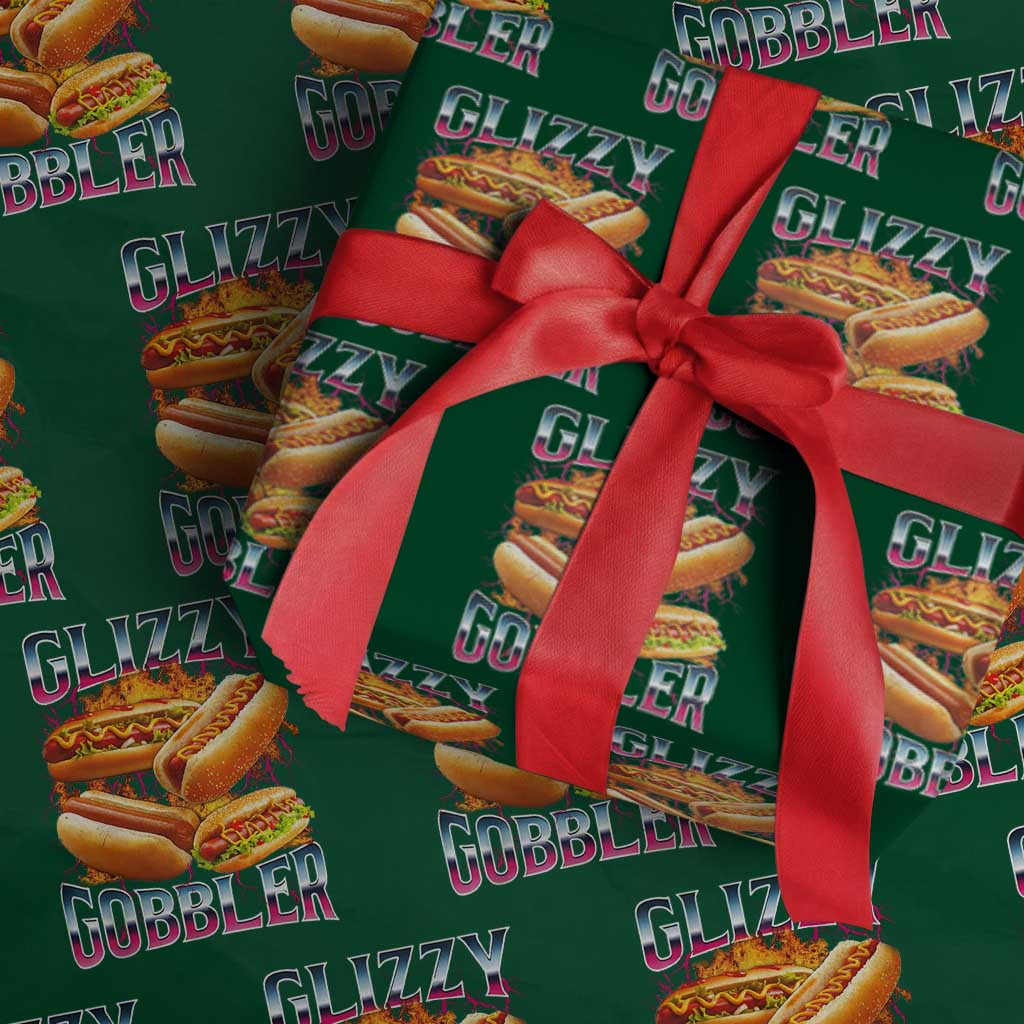 Glizzy Gobbler Wrapping Paper Roll Vintage Hot Dog Meme Funny Foodie Gen Z - Wonder Print Shop