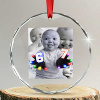 Gloving Niche 67 Ai Baby Meme Crystal Glass Ornament Six Seven Hand Funny Laughing Baby