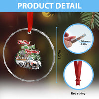 Gnome Christmas Crystal Glass Ornament Chillin With My Gnomies Xmas Truck - Wonder Print Shop