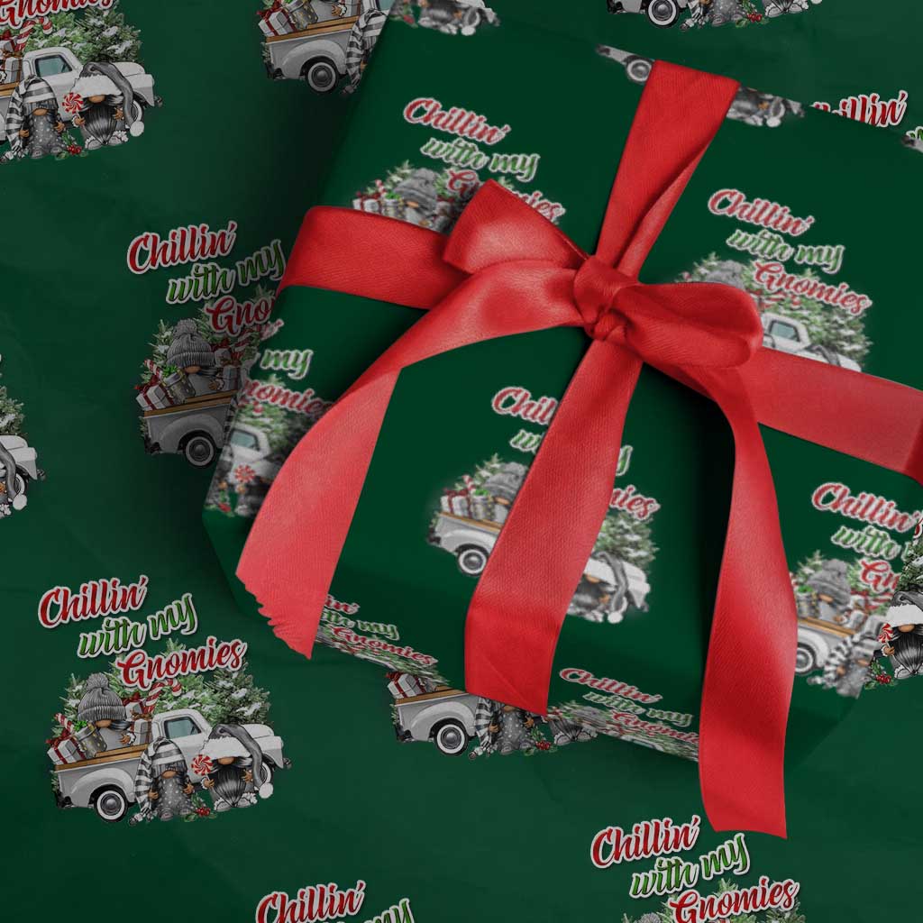 Gnome Christmas Wrapping Paper Roll Chillin With My Gnomies Xmas Truck
