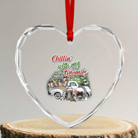 Gnome Christmas Heart Crystal Glass Ornament Chillin With My Gnomies Xmas Truck - Wonder Print Shop