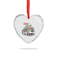 Gnome Christmas Heart Crystal Glass Ornament Chillin With My Gnomies Xmas Truck - Wonder Print Shop