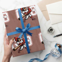 Go Cardinal Playing Baseball Graphic Wrapping Paper Roll for Sports Fan