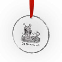 Go On Now Git Funny Saint Patrick Banishing Snakes Crystal Glass Ornament Irish History Humor St Patricks Day